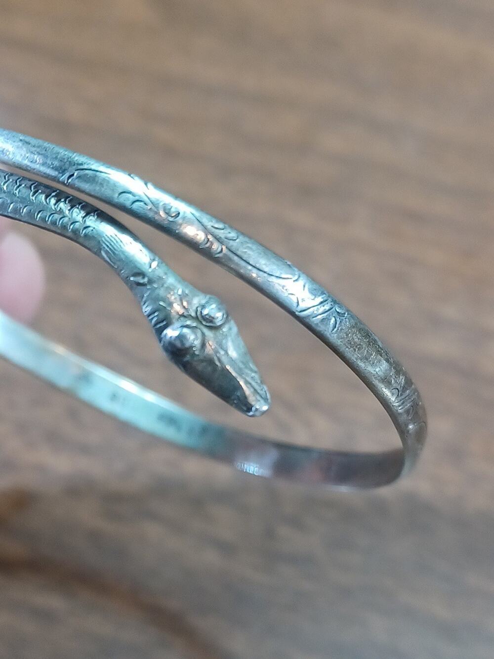 1950s .800 Silver Serpent Bracelet Adjustable Snake 13.4 Grams Tested